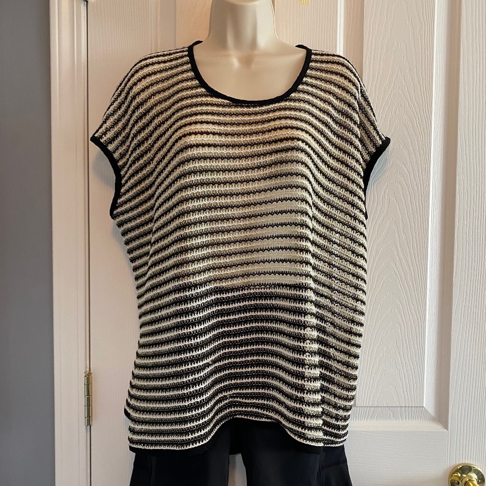 BUY 2 ITEMS & GET 1 FREE: Chico’s Collection Knit Crochet Sparkle Tank Sz 12